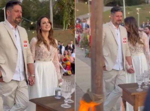 Apresentadores da CNN se casam com direito a choro no altar