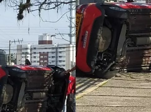 SC: aluna capota carro ao fazer baliza em prova do Detran