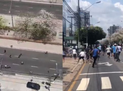 Vídeo: "torcidas" se enfrentam e pelo menos 2 ficam feridos
