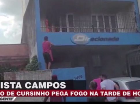 Incêndio atinge prédio de cursinho em Belém