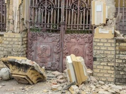 Caminhão destrói fachada do Palacete Pinho em Belém
