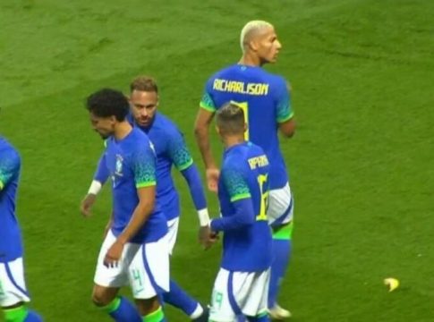 Torcida joga bananas em campo após gol da Seleção Brasileira