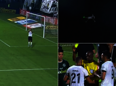 Zagueiro do Botafogo tentar atingir drone e é suspenso