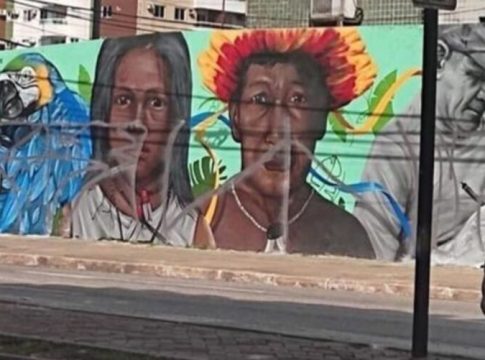 Mural em homenagem a Bruno e Dom é pichado em Belém