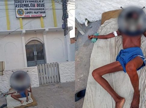 Idoso é abandonado em frente à igreja em Belém 