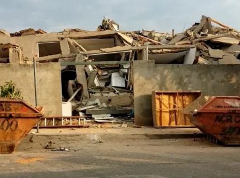 Prédio em construção desaba e deixa uma morte em BH