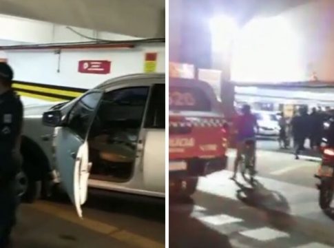 Vídeo: perseguição termina em estacionamento de supermercado