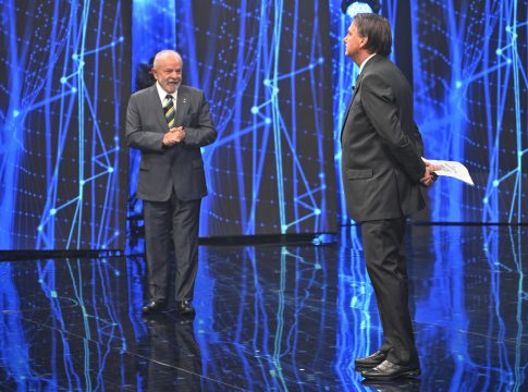 Lula e Bolsonaro participaram do debate na Band neste domingo. Foto: Band/divulgação
