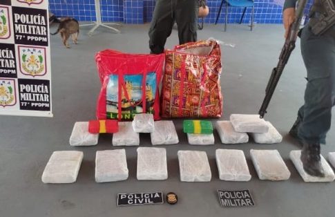 Vinte e seis quilos de drogas foram apreendidos por agentes do 9º Batalhão de Polícia Militar (9º BPM). Foto: PMPA/Divulgação