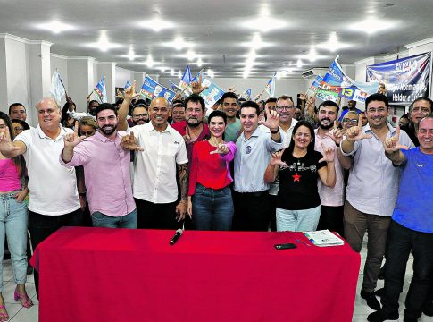 Lideranças do Podemos e o partido anunciam apoio a Lula no Pará. Foto: Antonio Melo/Diário do Pará