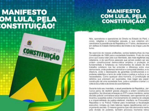 Profissionais do direito se manifestam em favor de Lula no Pará