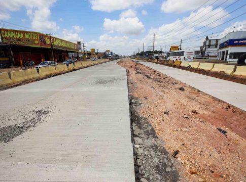  A obra de requalificação da BR visa criar uma infraestrutura nos primeiros 10,8 km da rodovia gerenciados pelo Governo do Estado. Foto: Marcelo Seabra/Ag. Pará