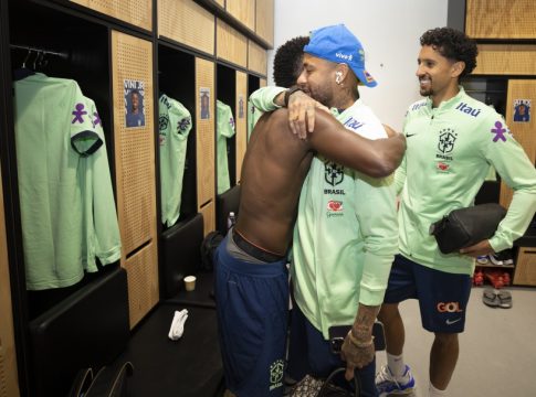 Neymar e Marquinhos chegaram e a seleção está com força máxima. Créditos: Lucas Figueiredo/CBF
