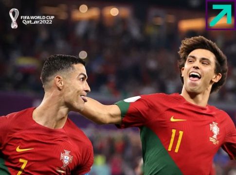  CR7, de pênalti, João Félix e Rafael Leão marcaram os tentos da equipe europeia, enquanto Ayew e Bukari descontaram para os ganeses.
