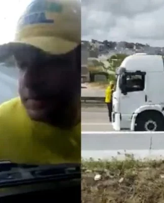 Bolsonarista arriscou a vida em protesto inusitado. Foto: Reprodução