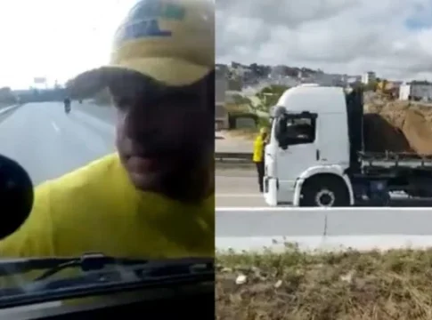 Bolsonarista arriscou a vida em protesto inusitado. Foto: Reprodução