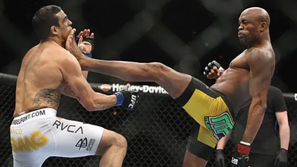 "Nem o chute do Anderson Silva deixou o Vitor Belfort tão atordoado quanto essa fake news que ele caiu", disse um internauta. Foto: Divulgação