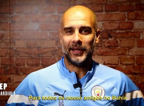 Guardiola e outros destaques do City passaram mensagens positivas ao time. Foto: Reprodução