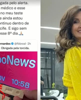 Teste de covid: Fátima Bernardes agradece alerta dos internautas