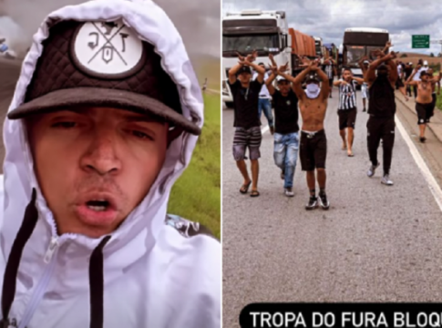 Protesto estava atrapalhando o trajeto deles a caminho da Galoucura até São Paulo. Foto: Divulgação