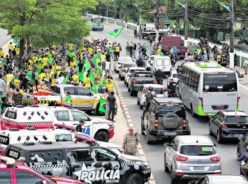 Manifestantes em atos antidemocráticos em Belém após a derrota de Bolsonaro nas eleições do ano passado. Foto: Ricardo Amanajás / Diario do Pará