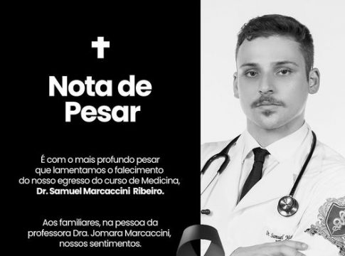 Formado em medicina há 15 dias, Samuel Marcaccini Ribeiro caiu ao desequilibrar quando se apoiava em uma varanda para tirar uma foto. Foto: Divulgação