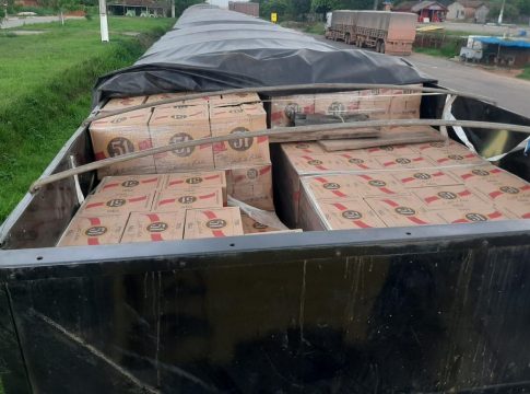 Desta vez foram apreendidas 2.750 caixas de cachaça  transportadas com nota fiscal inidônea. Foto: Sefa/divulgação