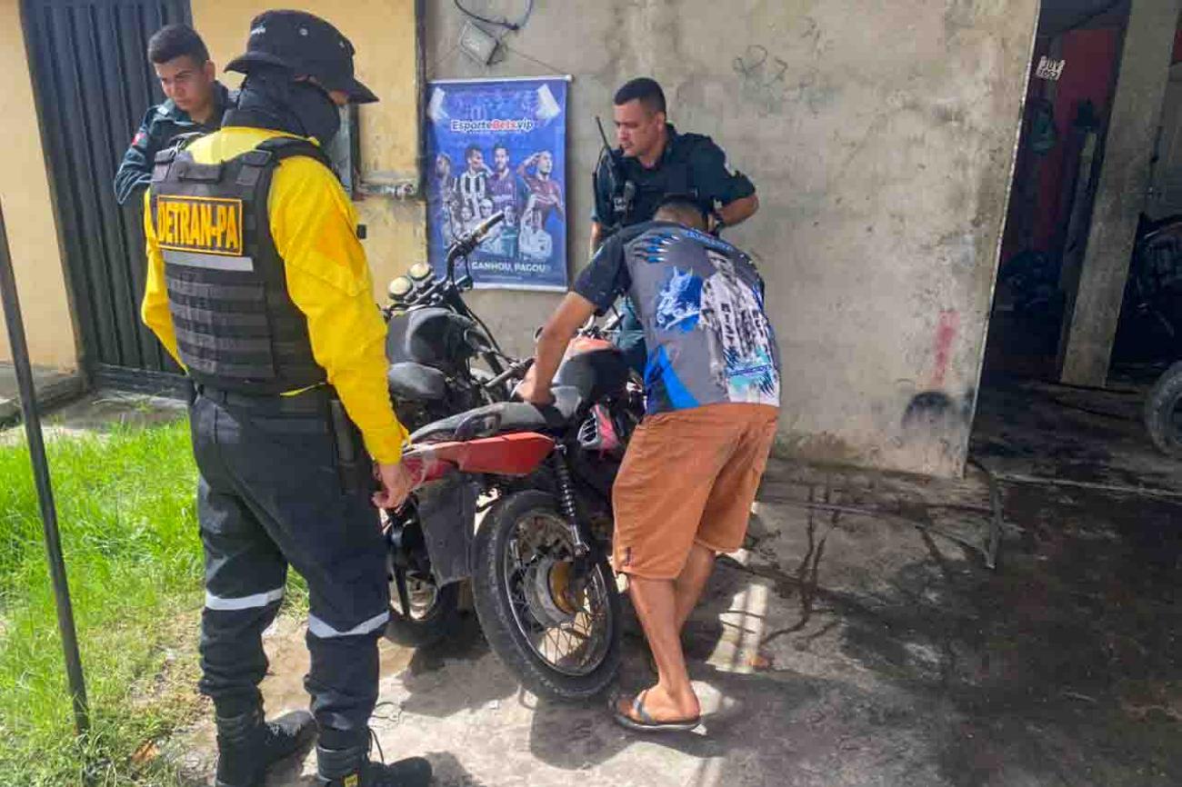 A ação é resultado da "Operação Duas Rodas", realizada com o objetivo de coibir a circulação de veículos com alguma conduta de risco à segurança da população. Foto: Agência Pará