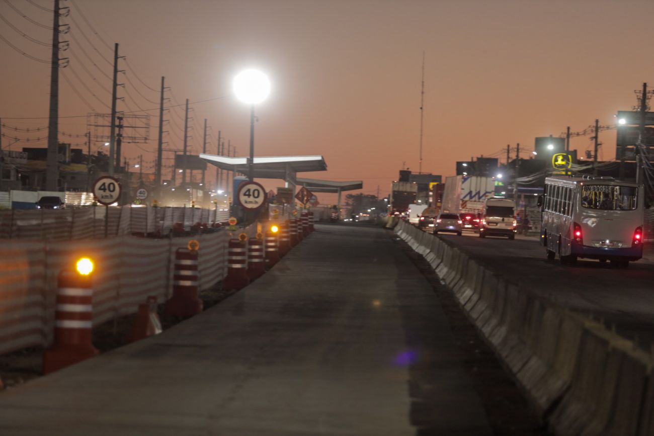 Trânsito tem desvio na noite deste sábado e madrugada de domingo na BR-316 para obras do NGTM.
 Foto: Agência Pará