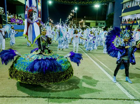 Nas duas noites, 11 escolas passarão pelos mil e duzentos metros da passarela do samba, mostrando o trabalho de um ano inteiro de preparação.. Foto: João Gomes/Comus