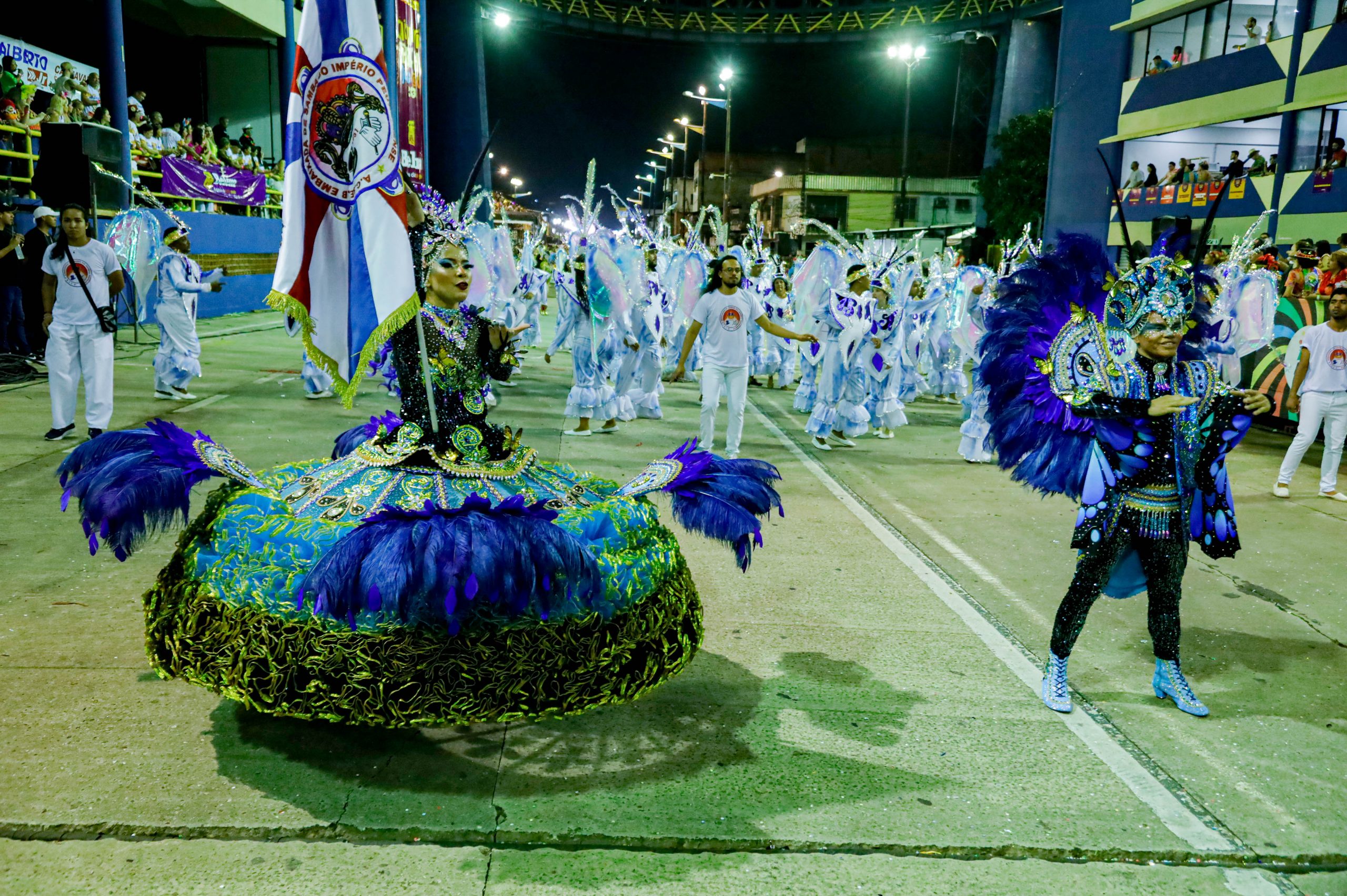 Nas duas noites, 11 escolas passarão pelos mil e duzentos metros da passarela do samba, mostrando o trabalho de um ano inteiro de preparação.. Foto: João Gomes/Comus