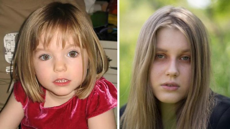 Madeleine McCann e a jovem que afirma ser ela. Divulgação / Redes sociais