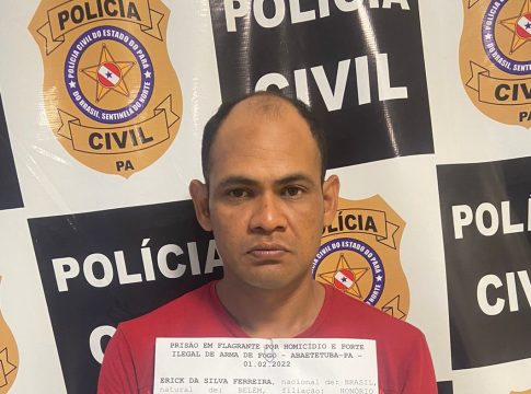 Erick da Silva Ferreira, suspeito do homicídio ocorrido em Abaetetuba dia 31/01/2023. Foto: Divulgação
