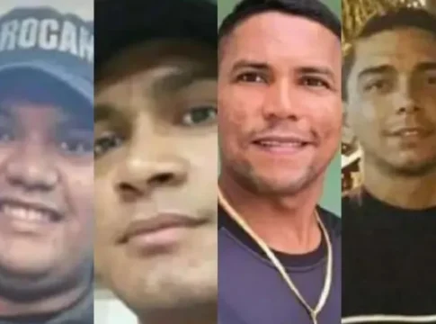 André Pinto da Silva, Dionatan João Neves Pantoja, Wagner Braga Almeida e Ismael Noia Vieira foram condenados pelos crime de tortura contra o jovem Mateus Gabriel, no município de Xinguara. Foto: Divulgação