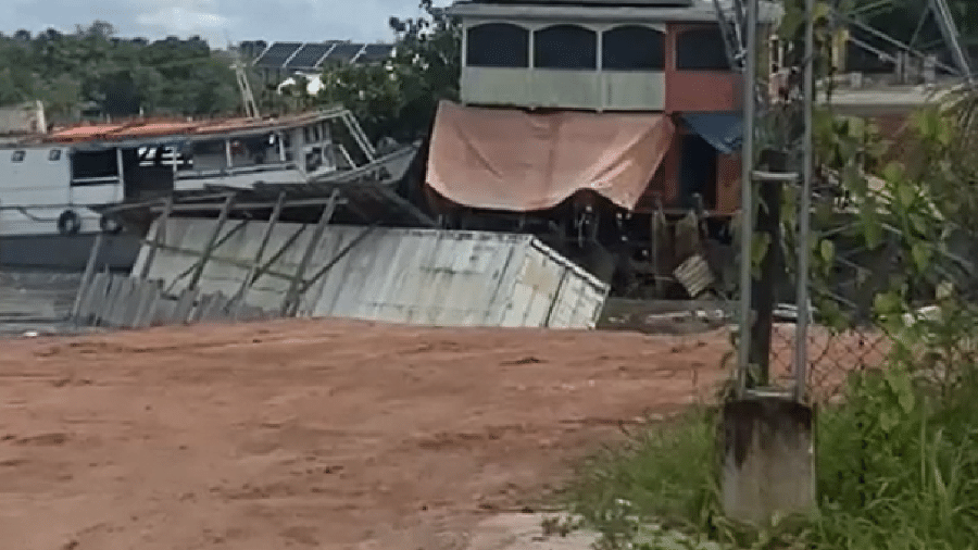 Um deslizamento de terra destruiu casas neste domingo (26) em Abaetetuba, no Pará. Foto: Divulgação