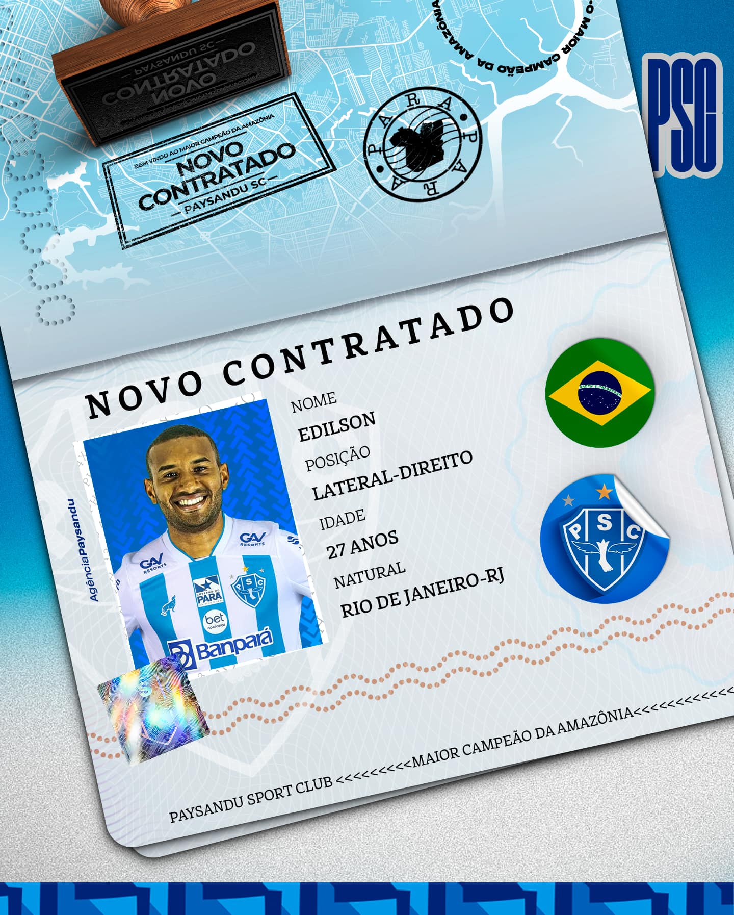 Paysandu anuncia contratação de lateral-direito