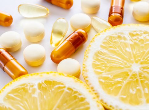 Supplement, Lemon, Vitamins, Nutrition, White Background