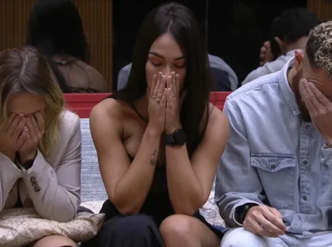 Com 66,75% dos votos, Larissa foi a nona eliminada do BBB 23 (Globo). A personal trainer disputava a permanência no programa com Cezar Black, Domitila e Ricardo. Foto: Globo