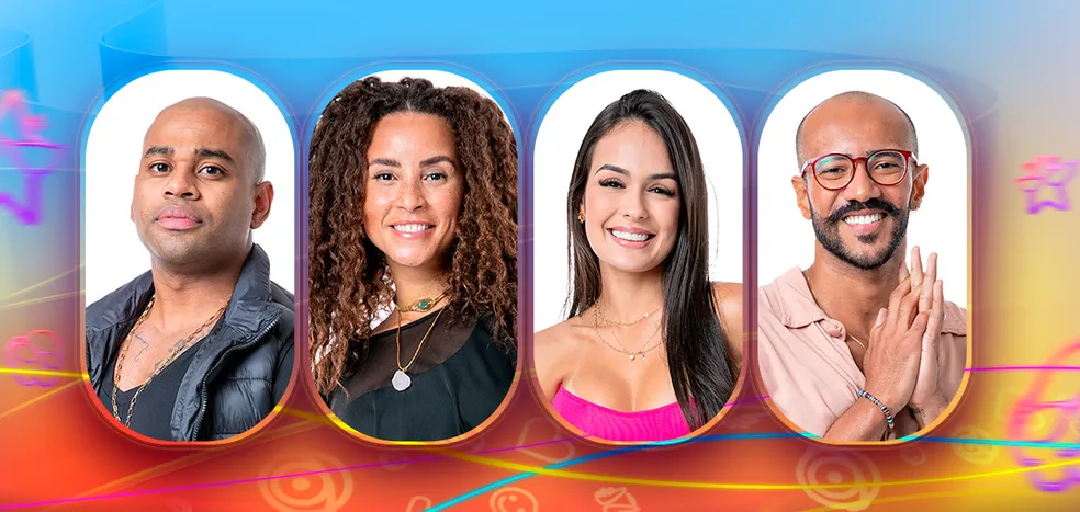 Cezar, Domitila, Larissa e Ricardo se enfrentam no Paredão do BBB 23. Foto: TV Globo