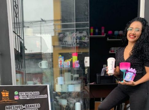 Gabrielly Reis de 23 anos, mãe solo, que encontrou a oportunidade de crescimento no mercado virtual. Foto: Divulgação