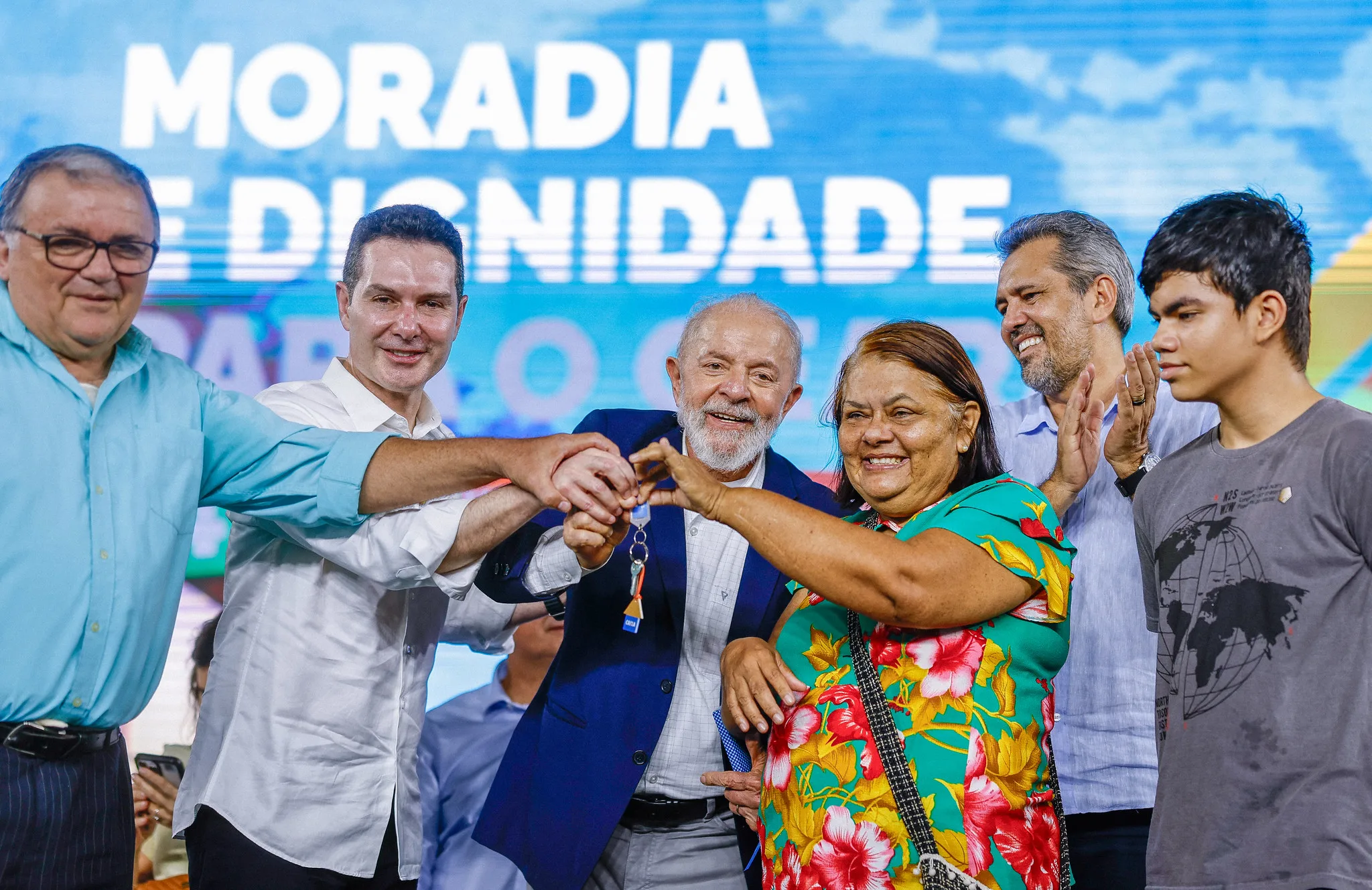 O ministro Jader Filho apresentou números positivos do MCMV. De acordo com o ministro, serão investidos R$ 130 milhões nas obras do programa no estado. Foto: Ricardo Stuckert / PR

