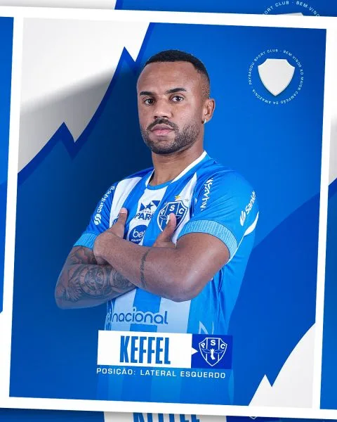 O lateral-esquerdo Keffel vai vestir a camisa bicolor até o fim da temporada 2024, emprestado pelo Torreense-POR.