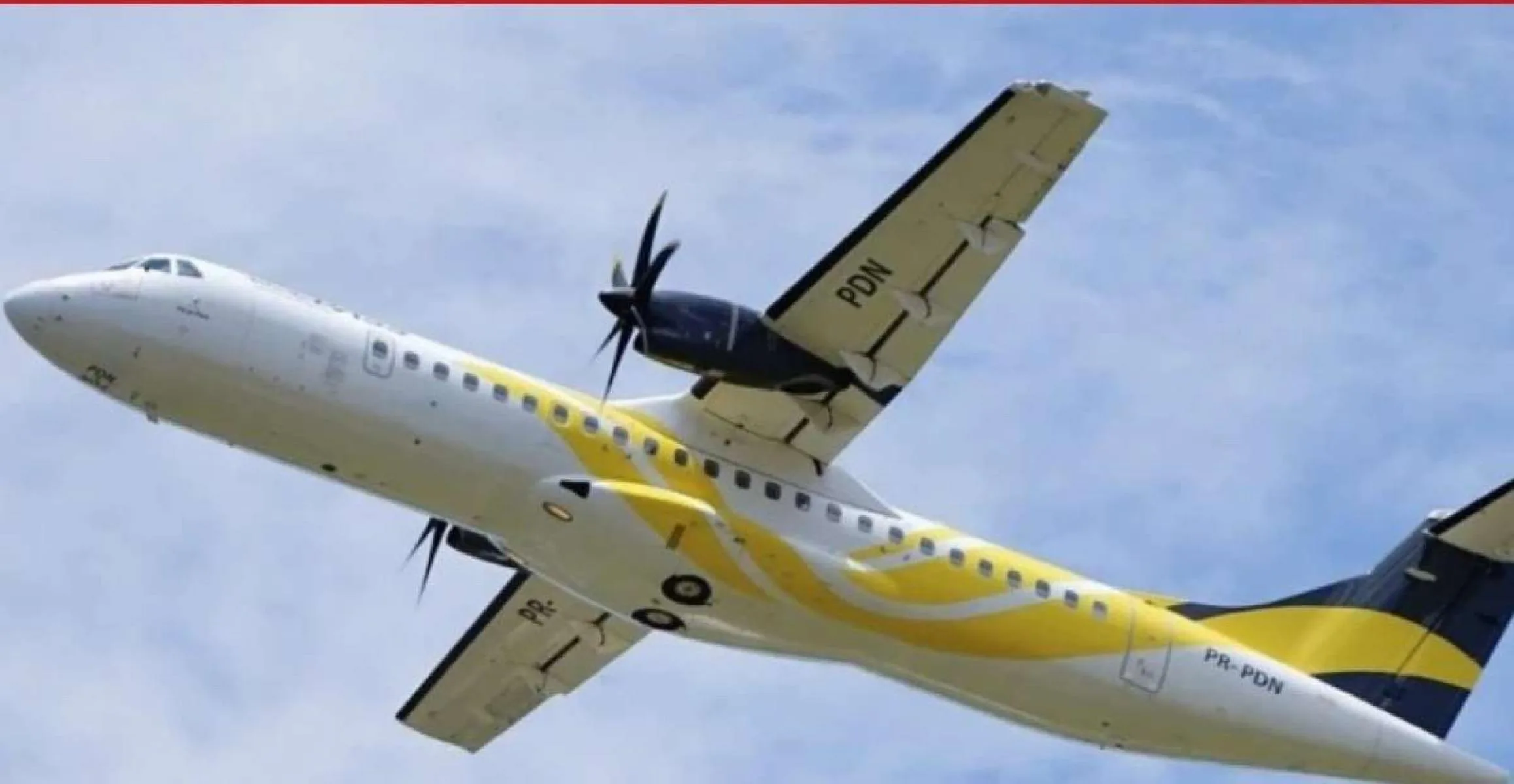 O avião é um ATR 72-600, modelo semelhante ao que caiu na última sexta-feira (9) em Vinhedo (SP), provocando a morte de 62 pessoas.